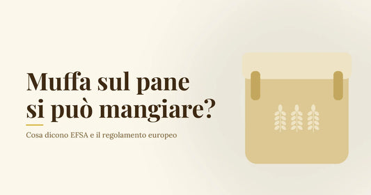 Sacchetto di tela con risvolto e tre spighe stilizzate su fondo chiaro