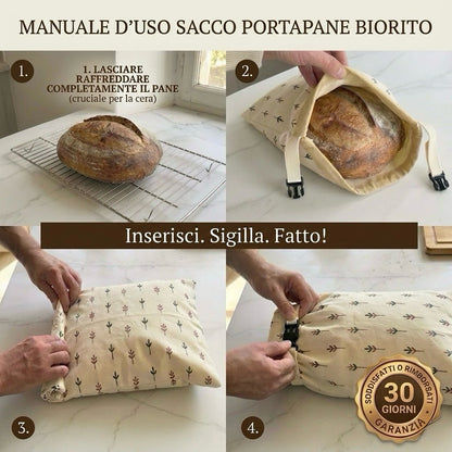 Sacchetti per il pane premium in 100% cotone e cera d’api