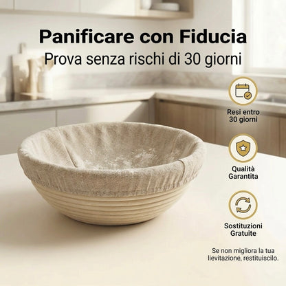 Cestino da lievitazione in rattan naturale