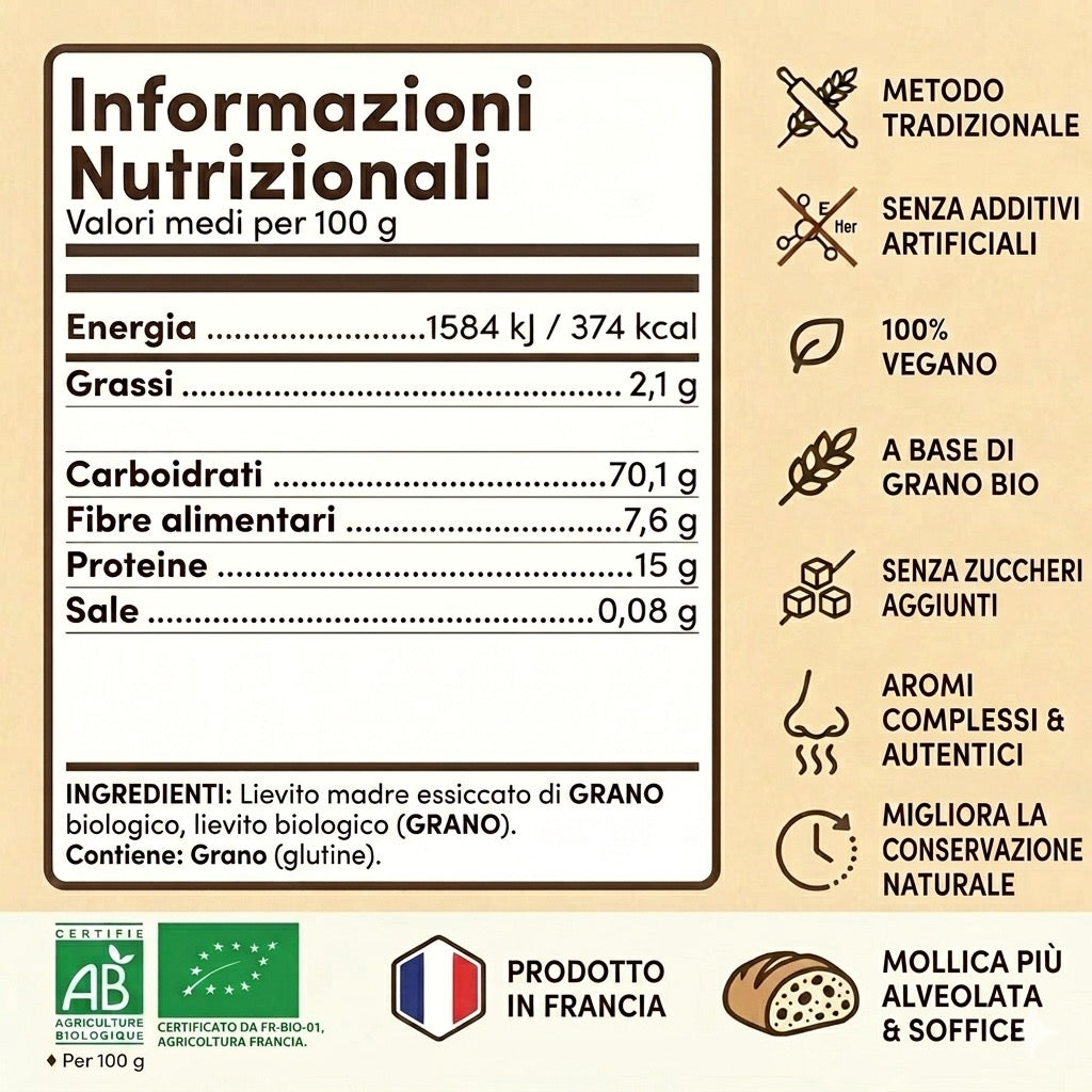 Lievito Madre di Grano Bio - Pane Express in 4 Ore