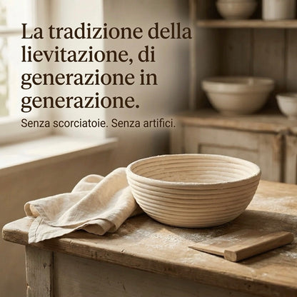 Cestino da lievitazione in rattan naturale