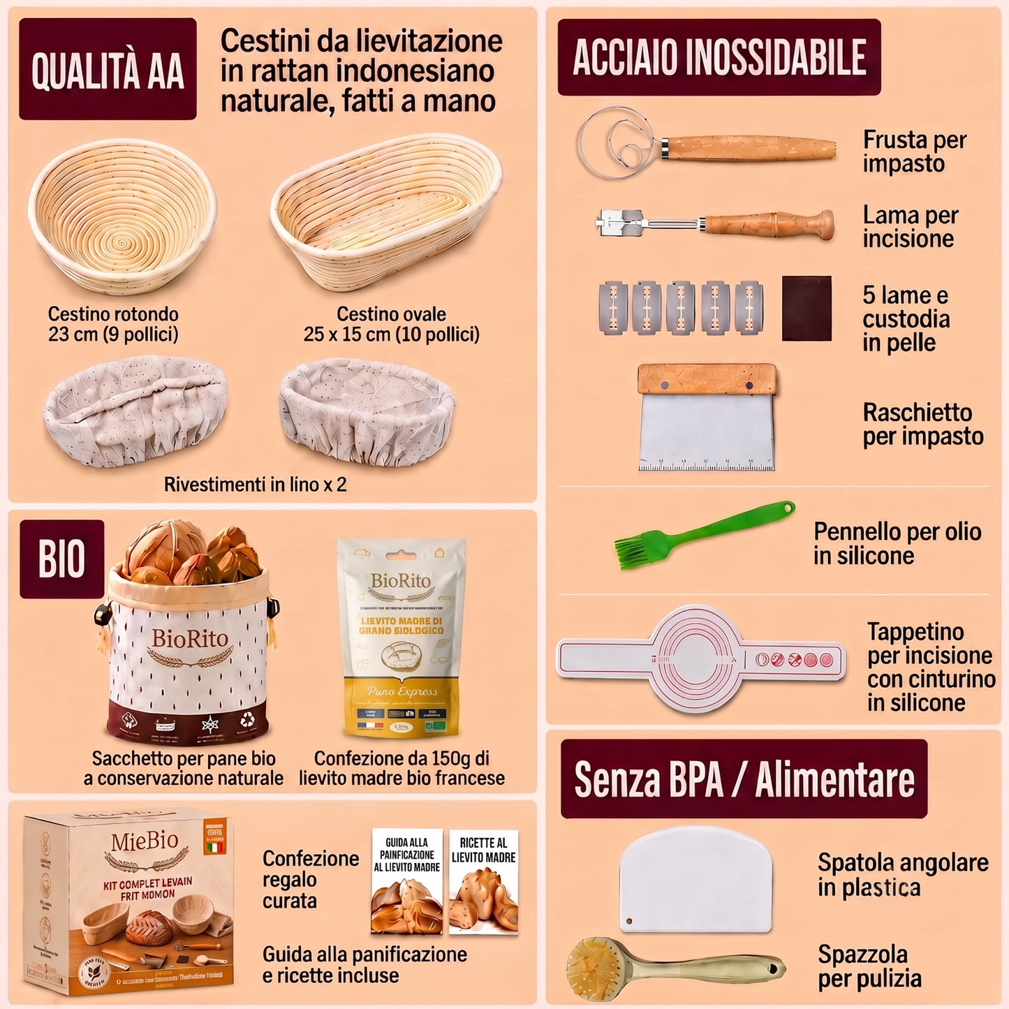 Kit per Pane con Lievito Madre Bio Fatto in Casa