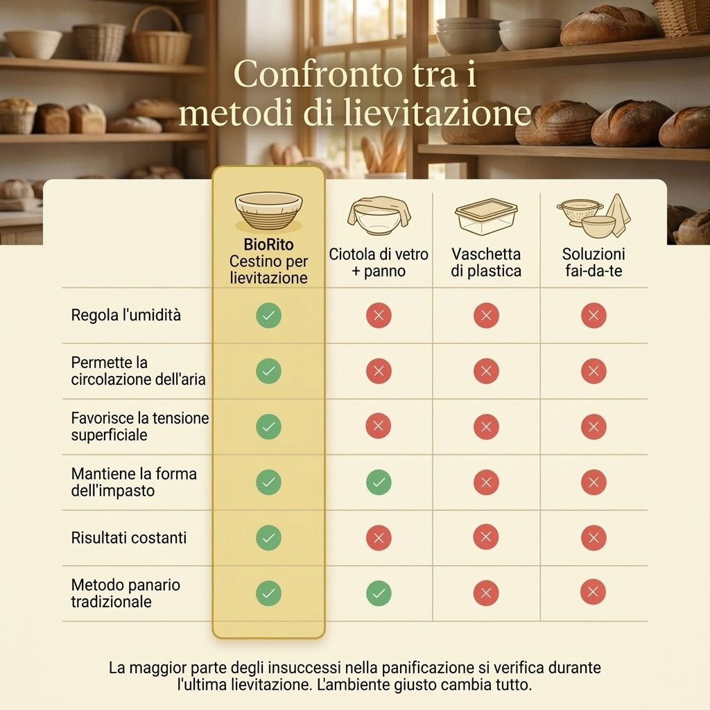 Cestino da lievitazione in rattan naturale