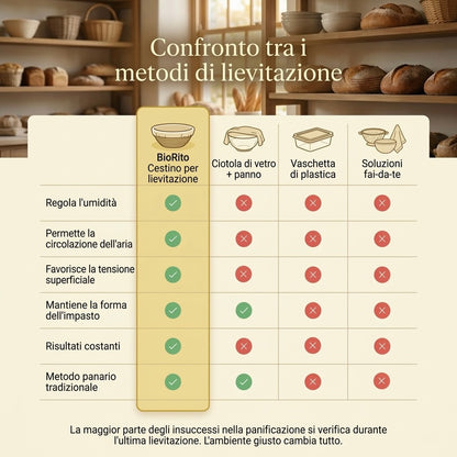 Cestino da lievitazione in rattan naturale