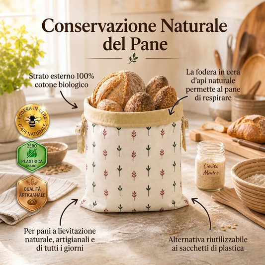 Sacchetti per il pane premium in 100% cotone e cera d’api