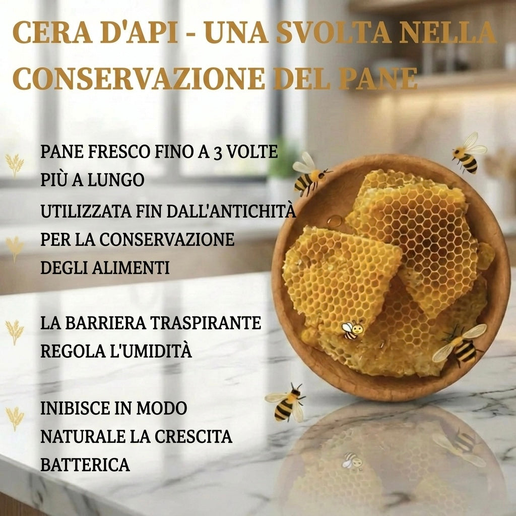 Sacca porta pane antibatterica e antifungina grazie alla cera d'api