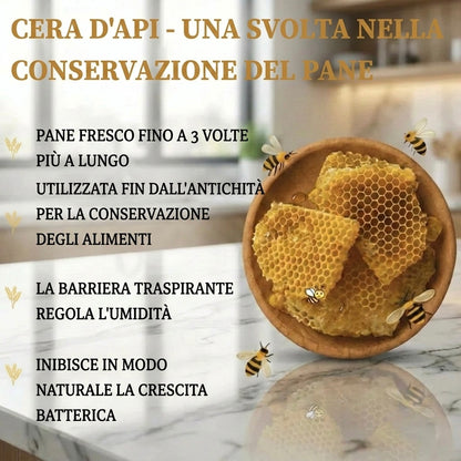 Sacca porta pane antibatterica e antifungina grazie alla cera d'api