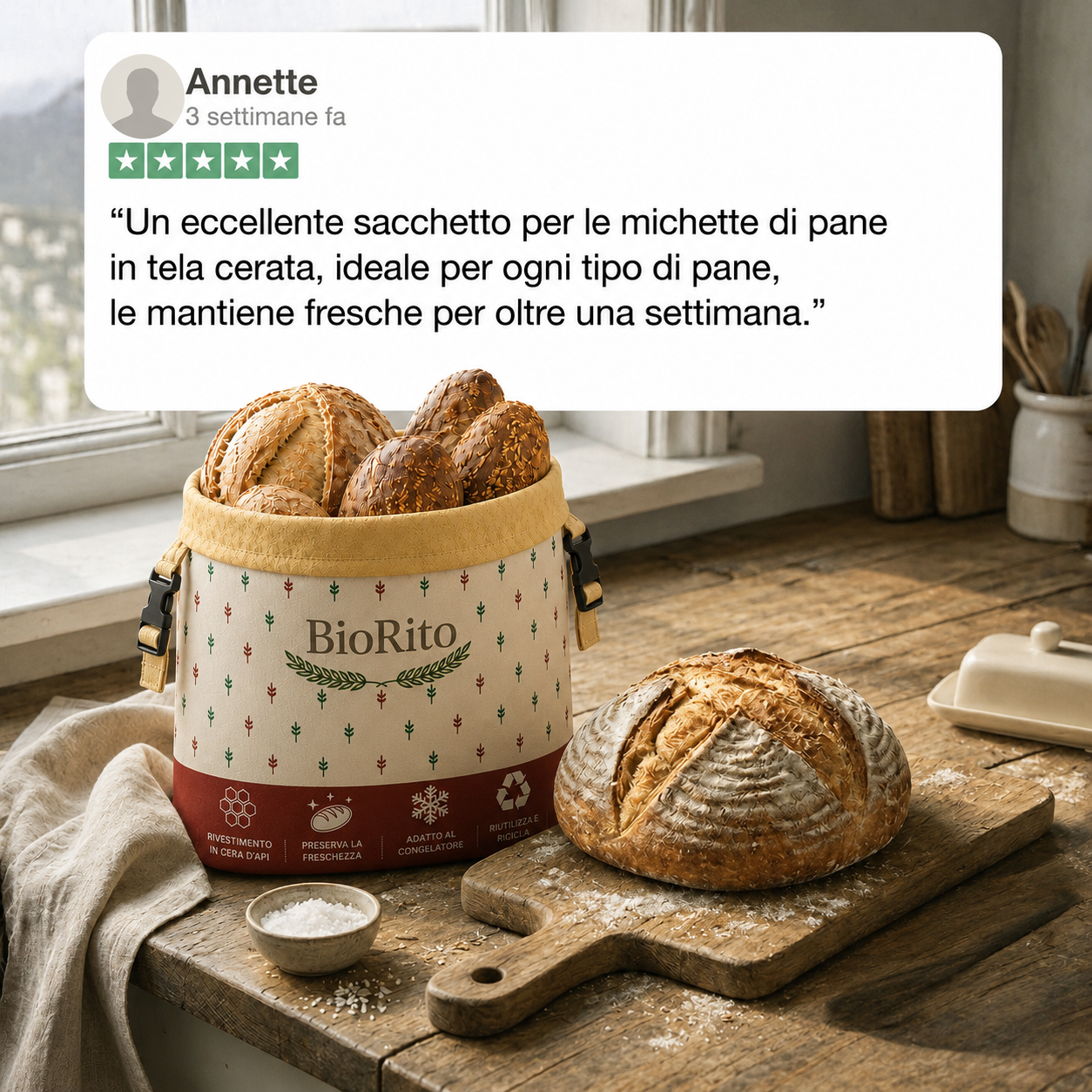 Sacca porta pane BioRito, marchio di qualità con spedizione rapida