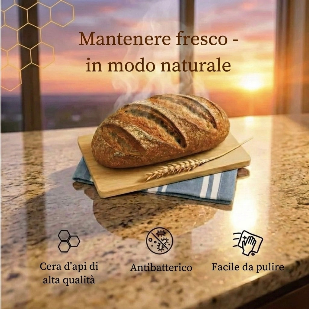 Sacca porta pane riutilizzabile a confronto con un sacchetto di plastica usa e getta