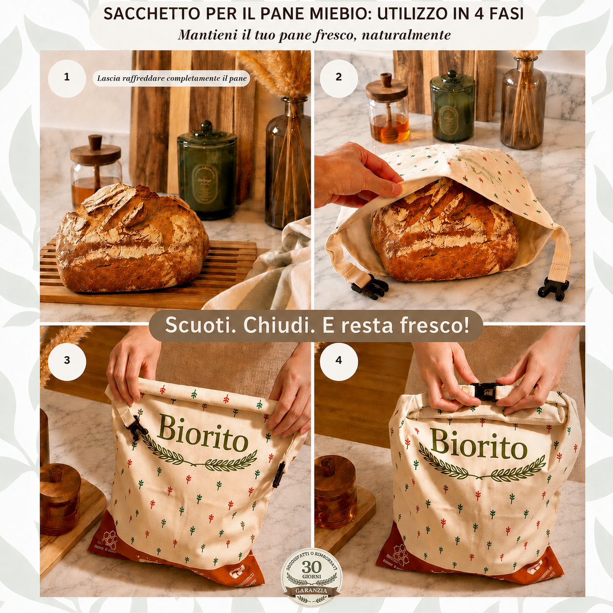 Sacca porta pane extra large per pagnotta a lievito madre e grandi forme artigianali