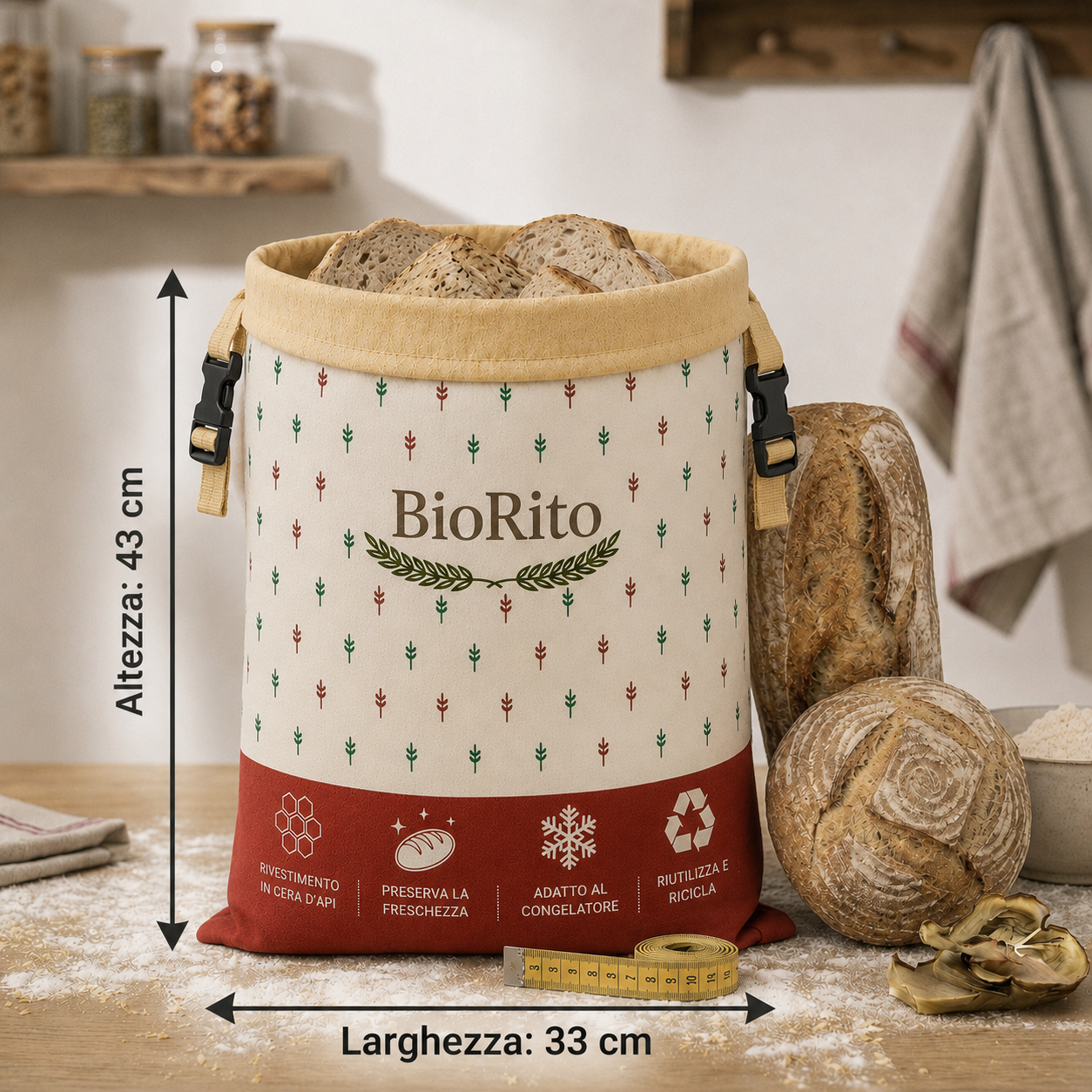 Sacca porta pane zero waste senza plastica, alternativa ecologica ai sacchetti di plastica